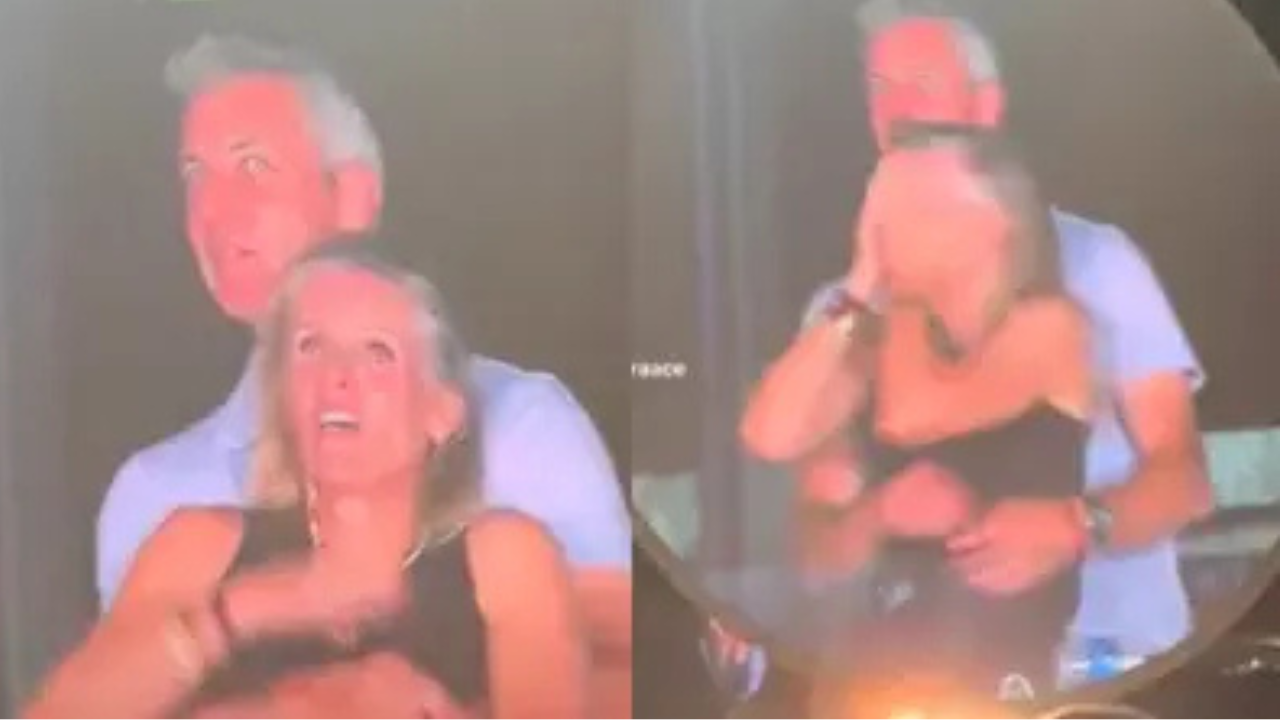 Andy Byron and Kristin Cabot appear on Coldplay’s kiss cam at Gillette Stadium